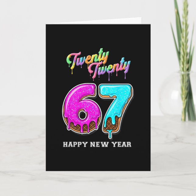 Carte 67 Happy New Year's Eve Six Seven Funny 2026 Brain (Devant)