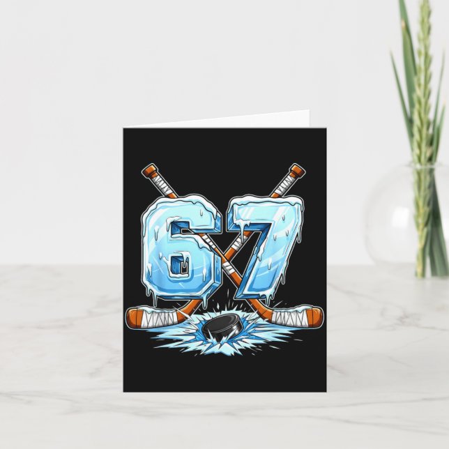 Carte 67 Hockey Drip Number Funny Meme Style Boys Graphi (Devant)