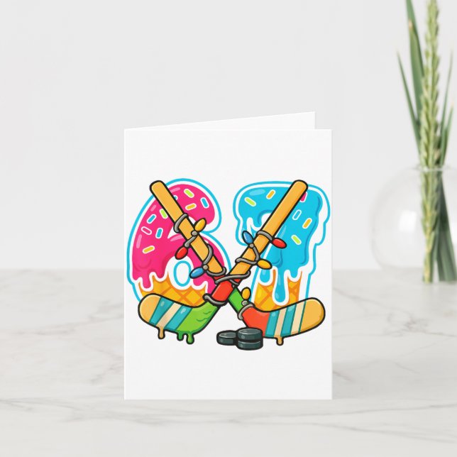 Carte 67 Ice Cream Drip Hockey Christmas Light  (Devant)