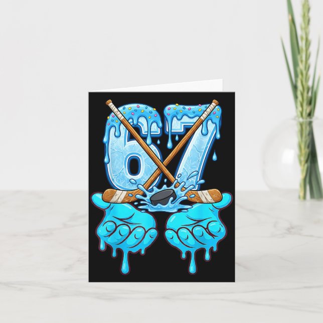 Carte 67 Ice Cream Drip Hockey Gen Alpha Slang Six Seven (Devant)