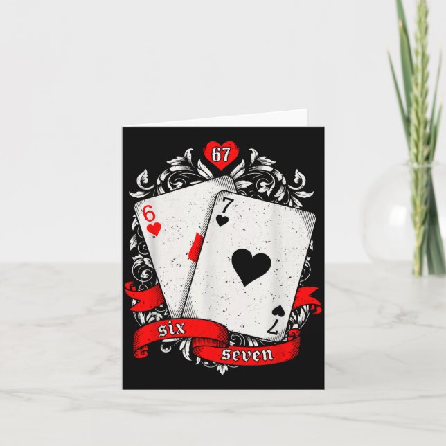 Carte 67 Ker Meme Card Art Lucky Hand Retro Aesthetic De (Devant)