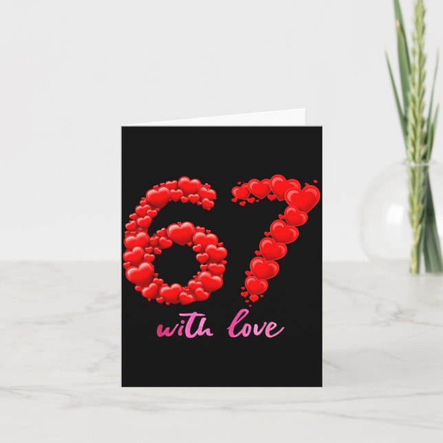 Carte 67 Love Valentine Cute Romantic Aesthetic Heart Fo (Devant)