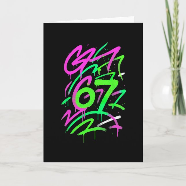 Carte 67 Mème Caché Tendance Gen Z Alpha Six Sept 6 7  (Devant)