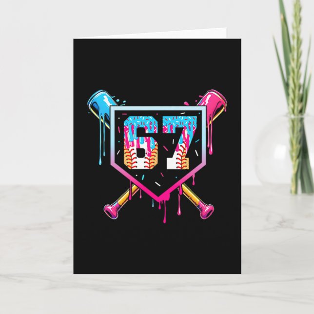 Carte 67 Mème de glace qui coule Drôle Six Sept Générati (Devant)