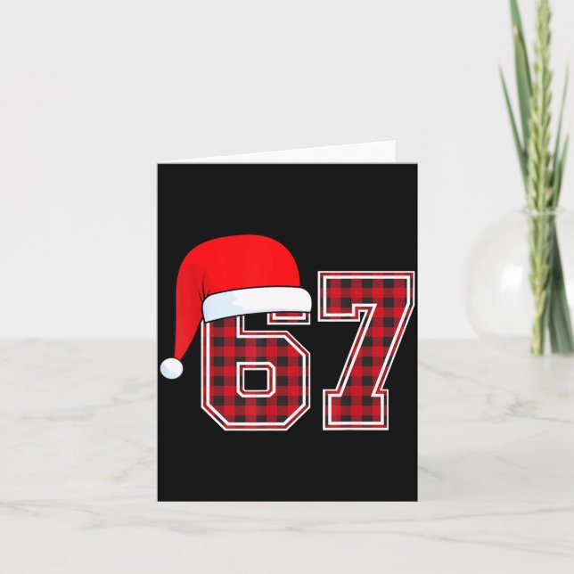 Carte 67 Meme Funny Christmas Red Plaid Xmas Pajamas Sla (Devant)