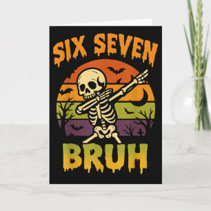 Carte 67 Meme Halloween 6 7 Squelette Six Sept Nombres F