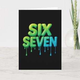 Carte 67 Meme Six Seven 6-7 Blague drôle d'Internet Vira