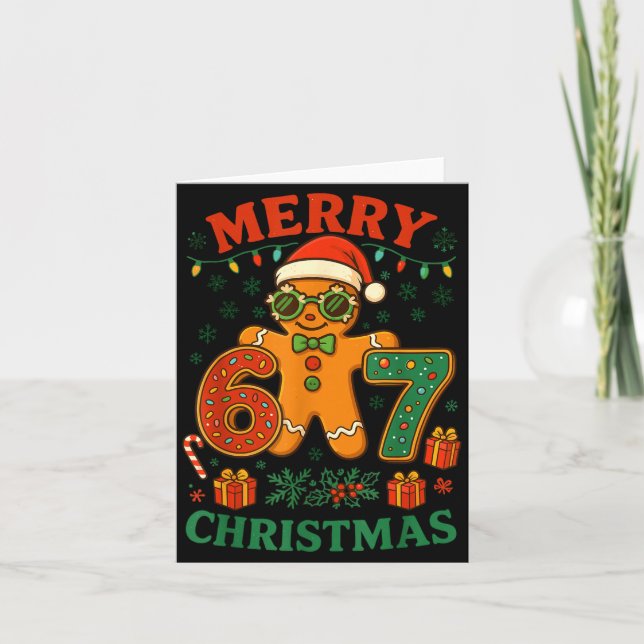Carte 67 Meme Six Seven 6 7 Meme Funny Christmas Gingerb (Devant)