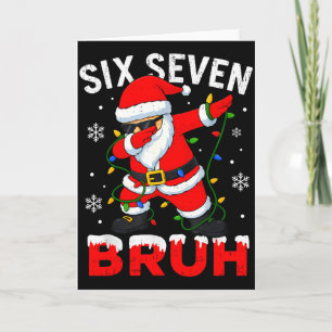 Carte 67 Meme Six Seven Bruh Santa Dabant Drôle Noël
