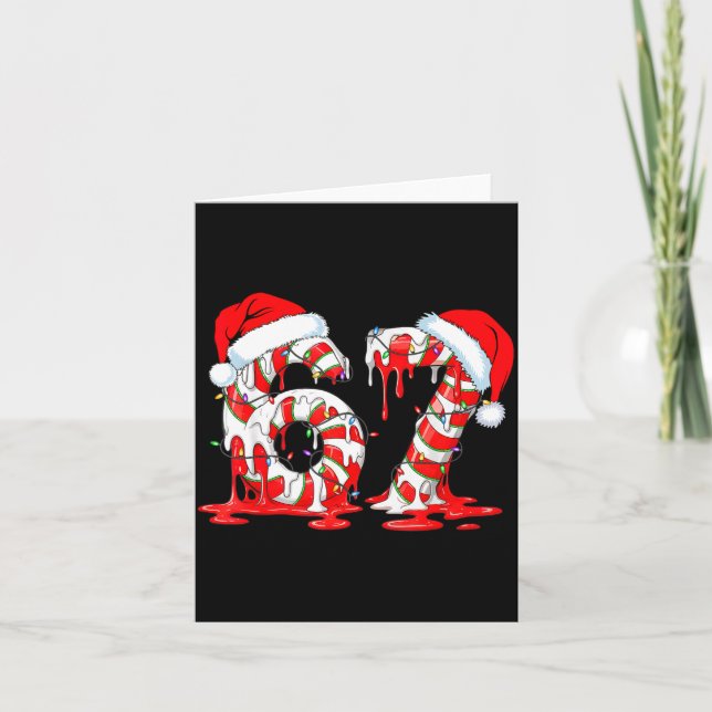 Carte 67 Meme Six Seven Candy Canes Drip Christmas Pajam (Devant)
