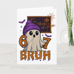 Carte 67 Professeur Halloween Fantôme Six Sept Mème Math