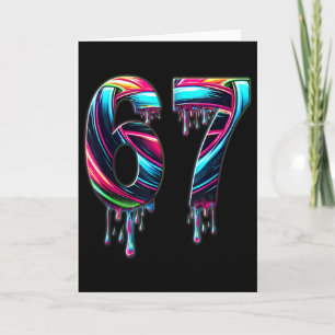 Carte 67 Six Seven 6 7 Conception de Mème Drôle 6 7 