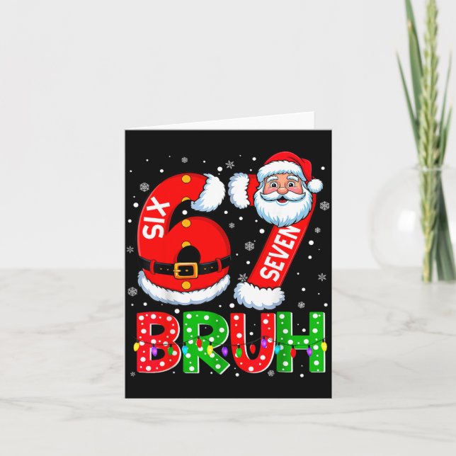 Carte 67 Six Seven 6 7 Meme Funny Santa Christmas Shirt  (Devant)