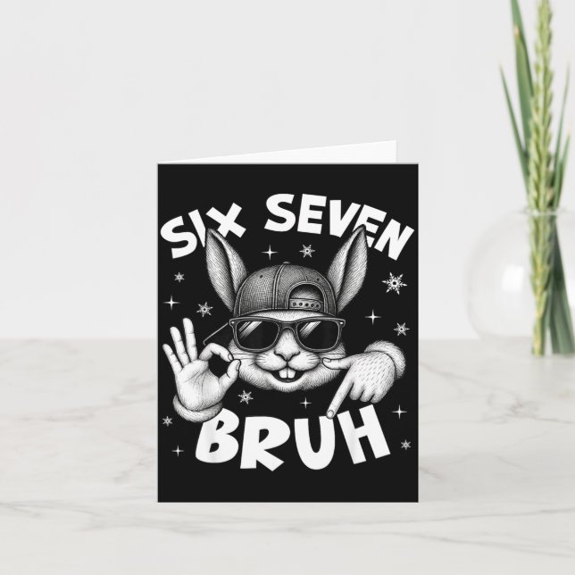 Carte 67 Six Seven Bruh Cute Bunny Face With Sungles Eas (Devant)