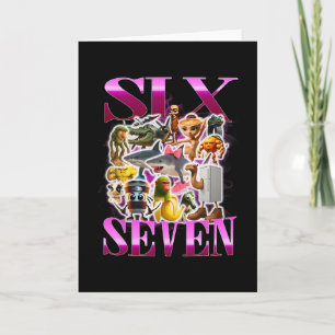 Carte 67 Six Seven Meme d'anniversaire Viral Brainrot It