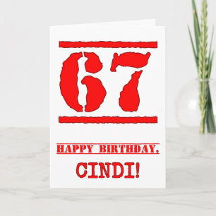 Carte 67e anniversaire : Amusant, Timbre en caoutchouc r