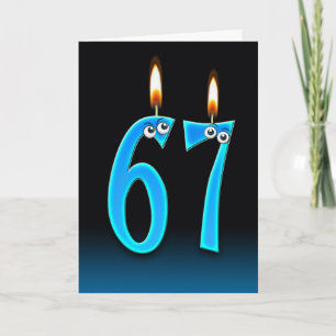 Carte 67e anniversaire bougies