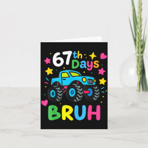 Carte 67e jour d'école Bruh drôle mème 67 Monster Truck