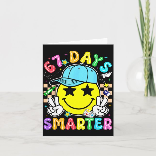 Carte 67th Day Of School 67 Days Smarter Teacher Boy Gir (Devant)