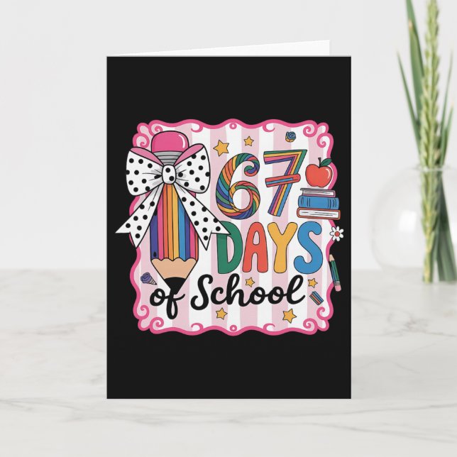 Carte 67th Day Of School 67 Six Seven Math Teacher  (Devant)