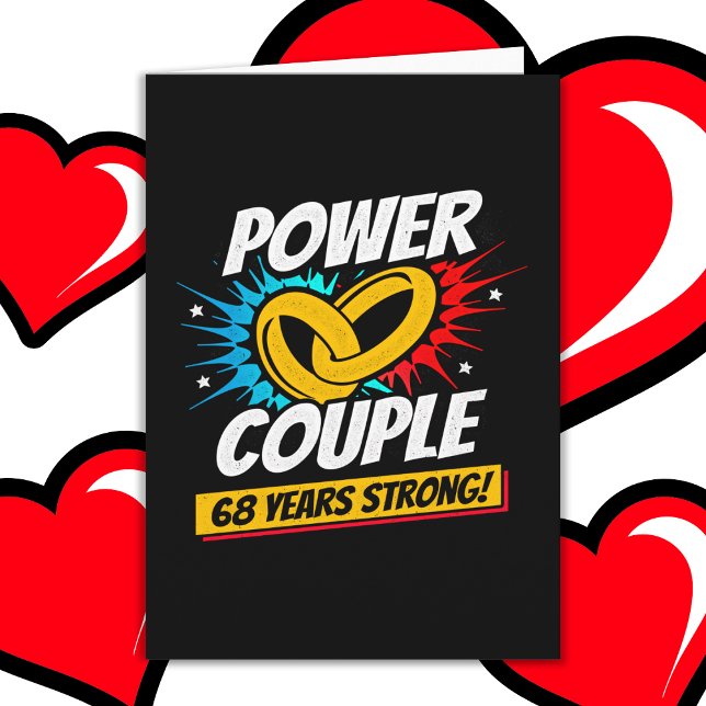 Carte 68 ans Comic Super Power Couple 68e anniversaire (Créateur téléchargé)