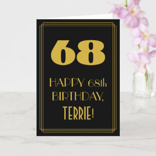 Carte 68e anniversaire - Art Déco Inspiré Look "68" & No