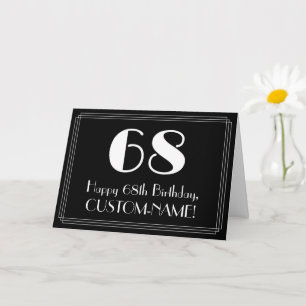 Carte 68e anniversaire ~ Art Déco Inspiré Look "68", Nom