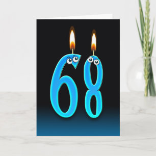 Carte 68e anniversaire bougies