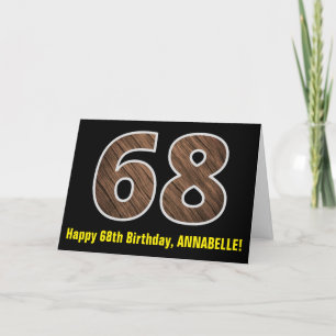 Carte 68e anniversaire : Nom + Faux Motif de grains de b
