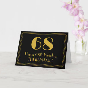 Carte 68ème anniversaire : Art Déco Inspiré Look "68" + 
