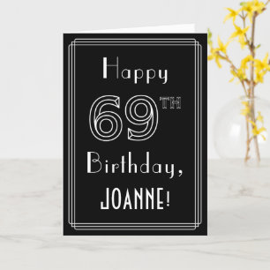 Carte 69e anniversaire : Art Déco Style # 69 & Nom perso