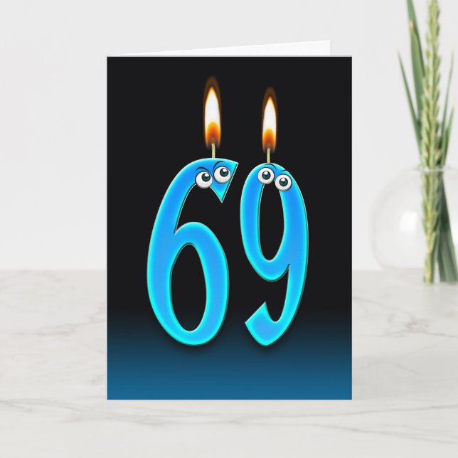 Carte 69e anniversaire bougies (Devant)