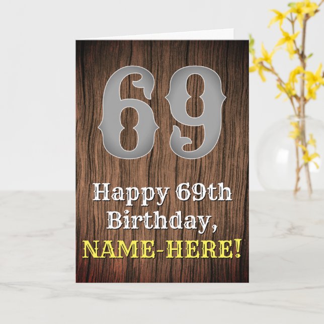 Carte 69e anniversaire : Pays inspiré par l'Ouest Look,  (Fleur jaune)