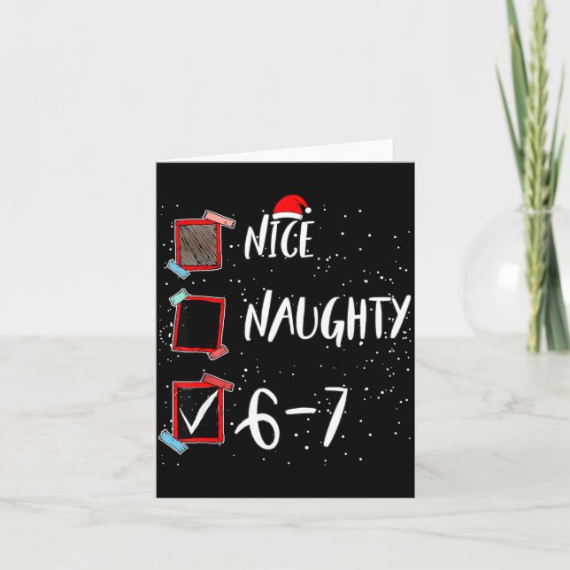 Carte 6 7 Christmas 6-7 Meme Nice Naughty Brain Rot Gen  (Devant)