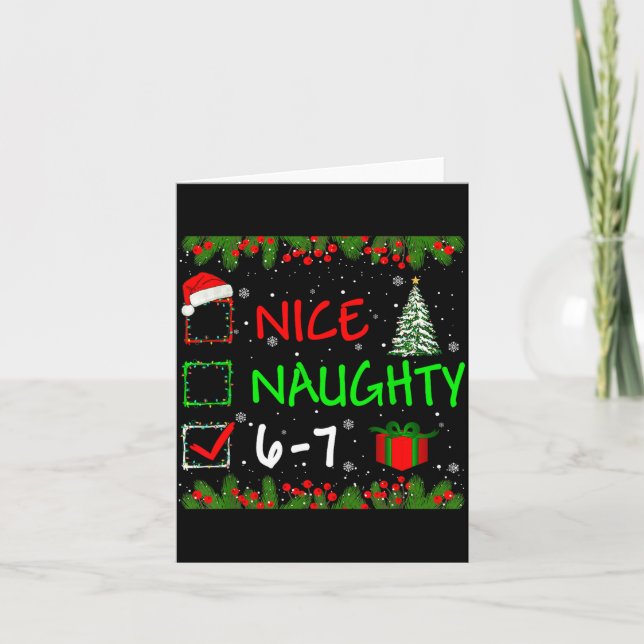 Carte 6-7 Meme Nice Naughty 67 Christmas Santa Says  (Devant)
