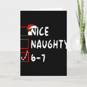 Carte 6-7 Mème Nice Naughty 67 Noël Drôle Graphique 