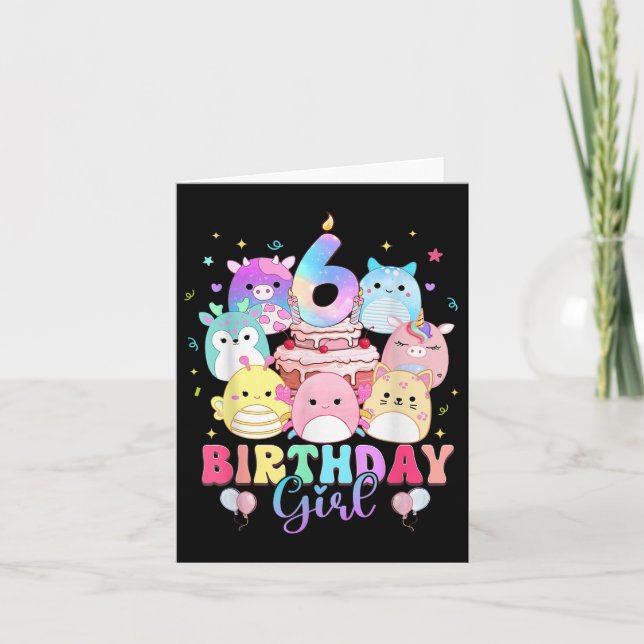 Carte 6 Anniversaire Escouade de la petite fille Mallow  (Devant)