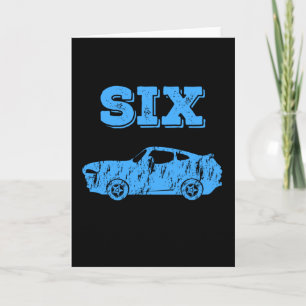 Carte 6 ans 6e anniversaire Boy Muscle Voiture
