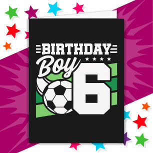 Carte 6 ans Football Party 6e anniversaire garçon