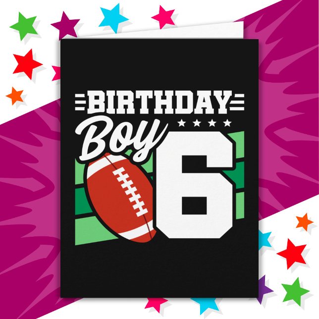 Carte 6 Ans Football Party Thème 6ème anniversaire garço (Créateur téléchargé)