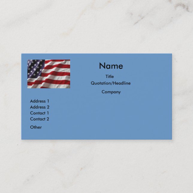 Carte #6 de profil de drapeau des Etats-Unis (Devant)