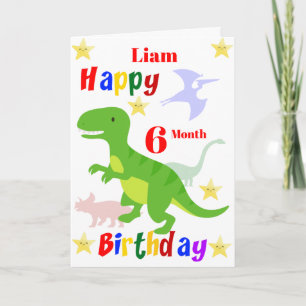 Carte 6 Mois Anniversaire du dinosaure
