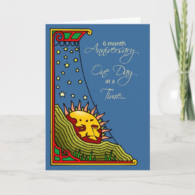 Carte 6 mois Anniversaire Sun de récupération (Devant)