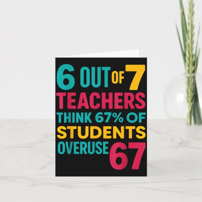 Carte 6 Out Of 7 Teachers Think 67% Students Overuse Quo (Devant)