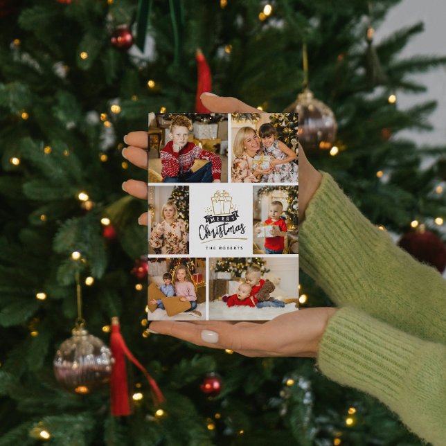 Carte 6 photo collage Noël Rouge Polka Dot Holidays (Créateur téléchargé)
