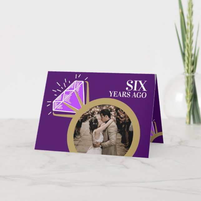 Carte 6e anniversaire Anneau d'Améthyste violet photo (Devant)