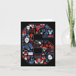Carte 6e anniversaire de hockey sur glace Thème 6 ans Bo