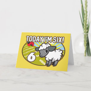 Carte 6e anniversaire de l'enfant Aujourd'hui, j'ai six 