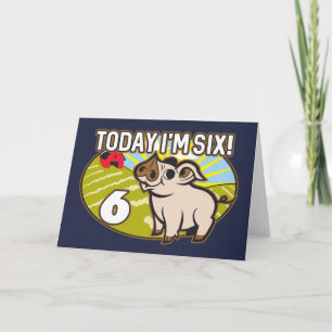 Carte 6e anniversaire de l'enfant Aujourd'hui, j'ai six