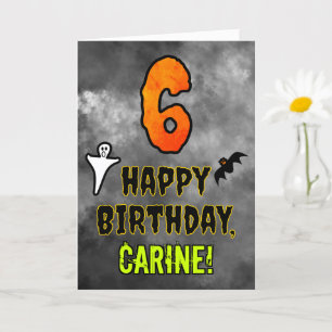 Carte 6e anniversaire : Eerie Halloween Thème + Nom pers